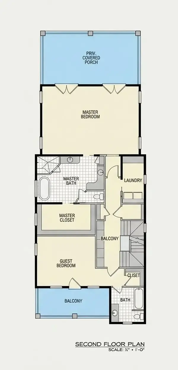 Antras Aukštas 26 – Trijų aukštų namo projektas 372 m²: 3 Miegamieji, 5 Vonios, Atvira virtuvė, Garažas — 58990R