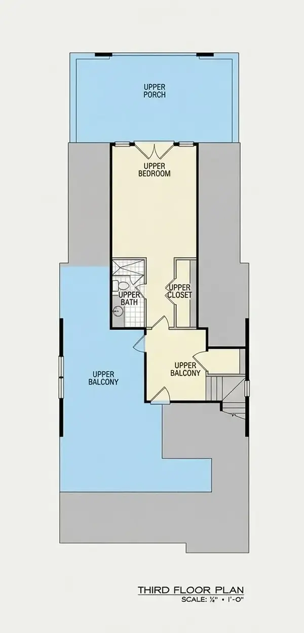 Trečias Aukštas 27 – Trijų aukštų namo projektas 372 m²: 3 Miegamieji, 5 Vonios, Atvira virtuvė, Garažas — 58990R