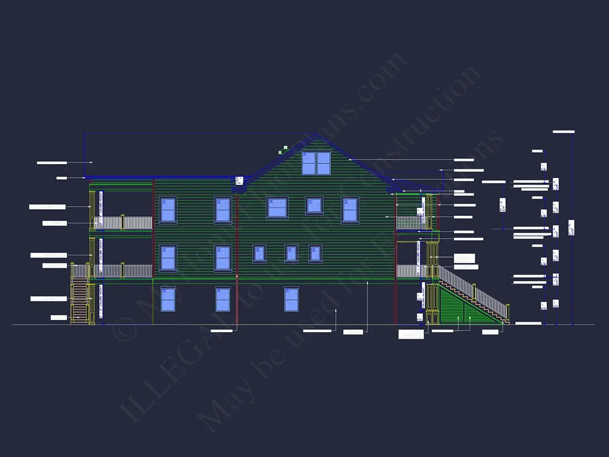 Fasadai 22 – Trijų aukštų namo projektas 372 m²: 3 Miegamieji, 5 Vonios, Atvira virtuvė, Garažas — 58990R