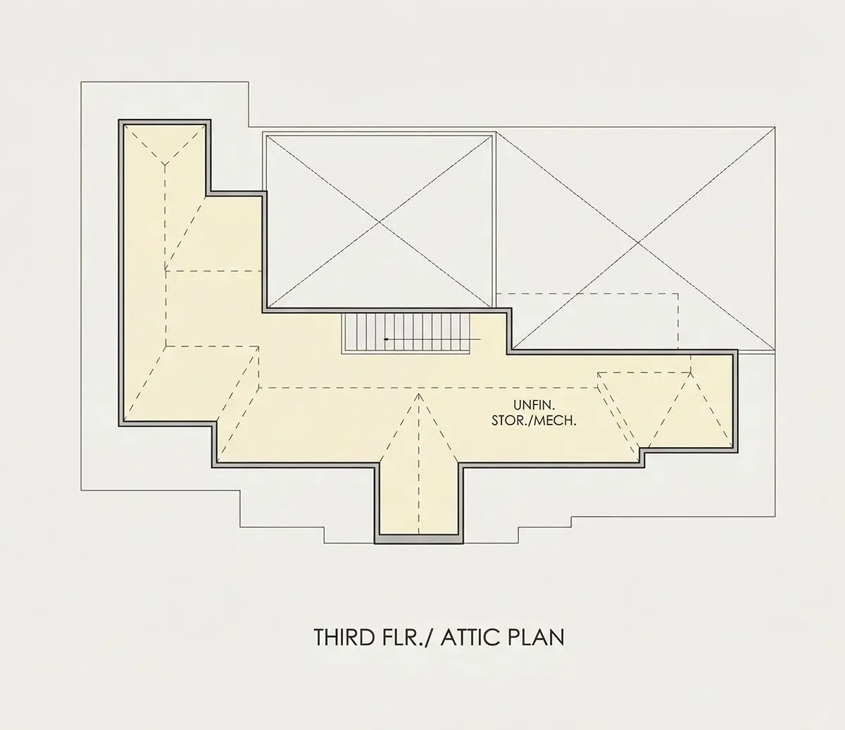 Trečias Aukštas 27 – Dviejų aukštų namo projektas + rūsiu 599 m²: 6 Miegamieji, Darbo kambarys, 8 Vonios, Atvira virtuvė, Garažas — 36963R