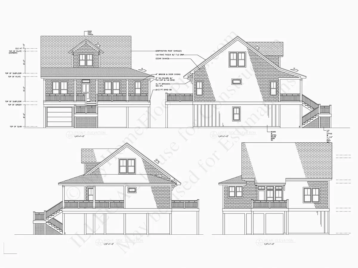Fasadai 7 – Trijų aukštų namo projektas 158 m²: 3 Miegamieji, Darbo kambarys, 2 Vonios, Atvira virtuvė, Garažas — 92700R