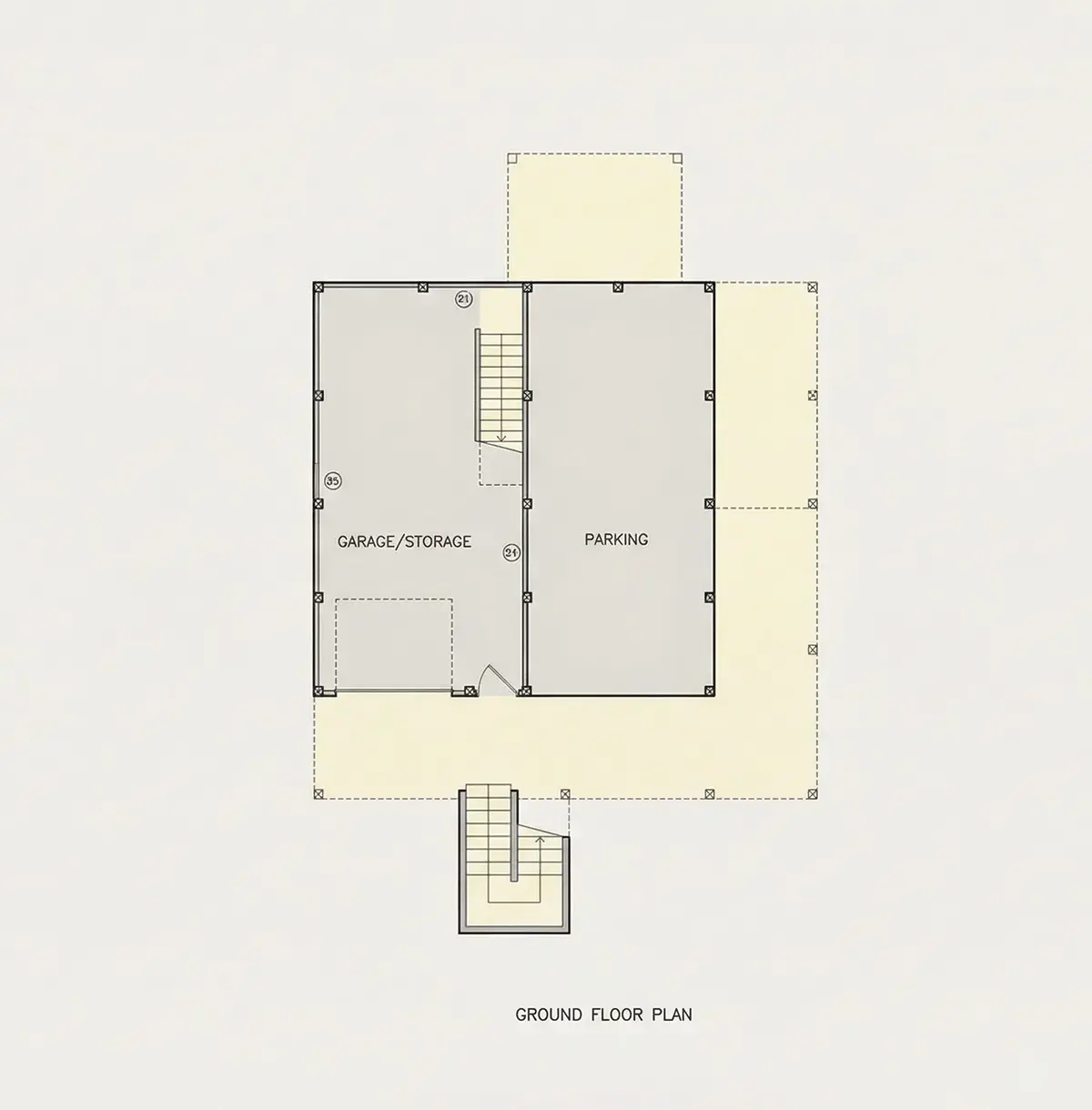 Rūsys 8 – Trijų aukštų namo projektas 158 m²: 3 Miegamieji, Darbo kambarys, 2 Vonios, Atvira virtuvė, Garažas — 92700R