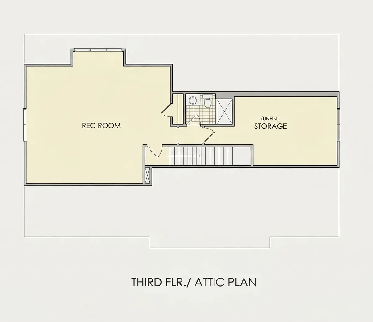 Trečias Aukštas 10 – Trijų aukštų namo projektas 372 m²: 5 Miegamieji, Darbo kambarys, 6 Vonios, Atvira virtuvė, Garažas — 29445R