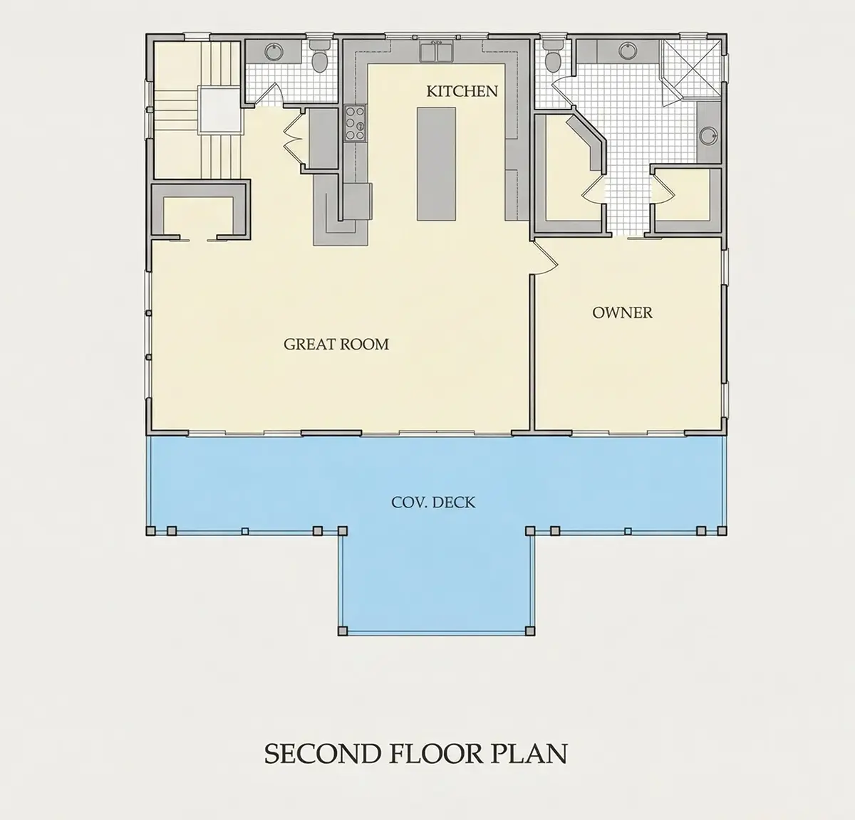 Antras Aukštas 26 – Dviejų aukštų namo projektas 276 m²: 4 Miegamieji, 5 Vonios, Garažas — 10386R