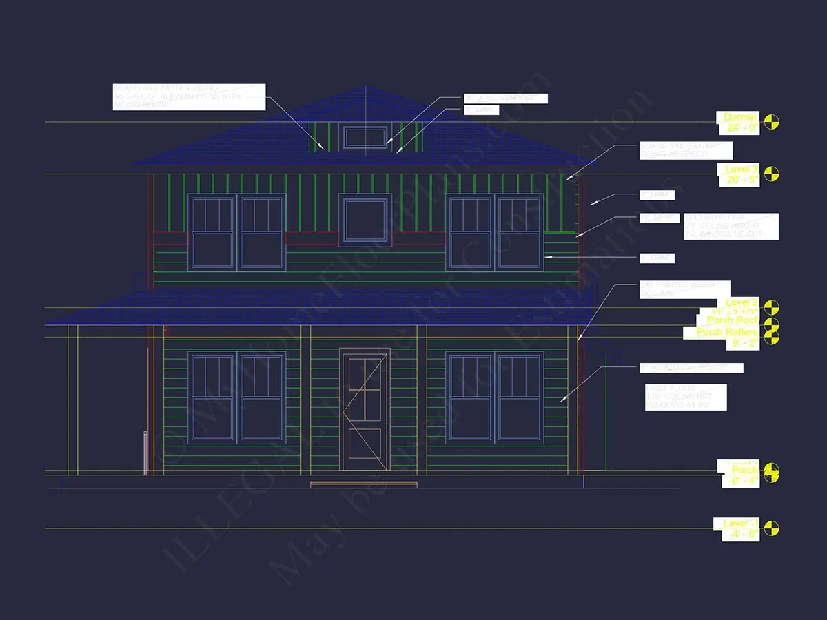 Fasadai 20 – Dviejų aukštų namo projektas 246 m²: 3 Miegamieji, Darbo kambarys, 4 Vonios, Atvira virtuvė, be Garažo — 39006R