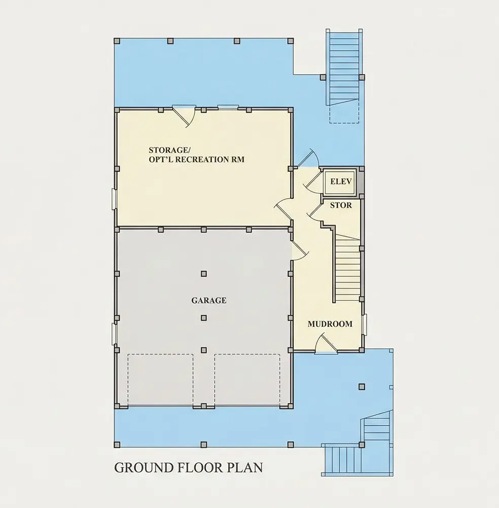 Rūsys 8 – Trijų aukštų namo projektas 259 m²: 4 Miegamieji, 4 Vonios, Atvira virtuvė, Garažas — 70970R
