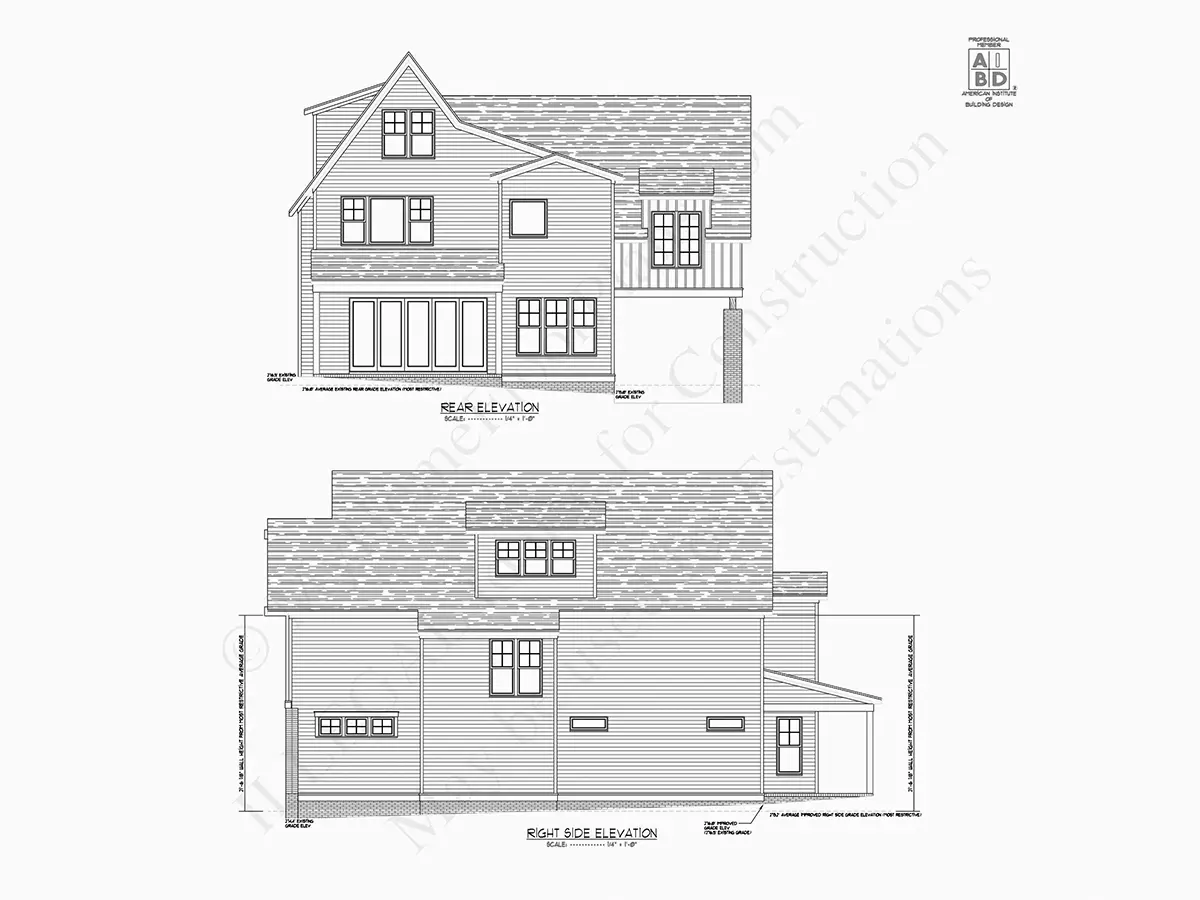 Fasadai 20 – Dviejų aukštų namo projektas 413 m²: 5 Miegamieji, 5 Vonios, Atvira virtuvė, Garažas — 95263R