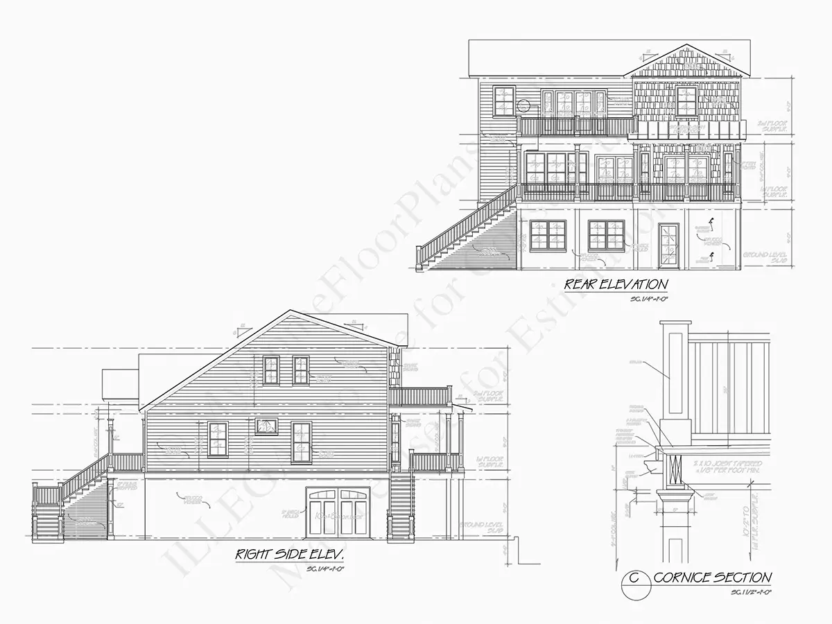 Fasadai 7 – Trijų aukštų namo projektas 250 m²: 4 Miegamieji, 3 Vonios, Atvira virtuvė, Garažas — 25020R