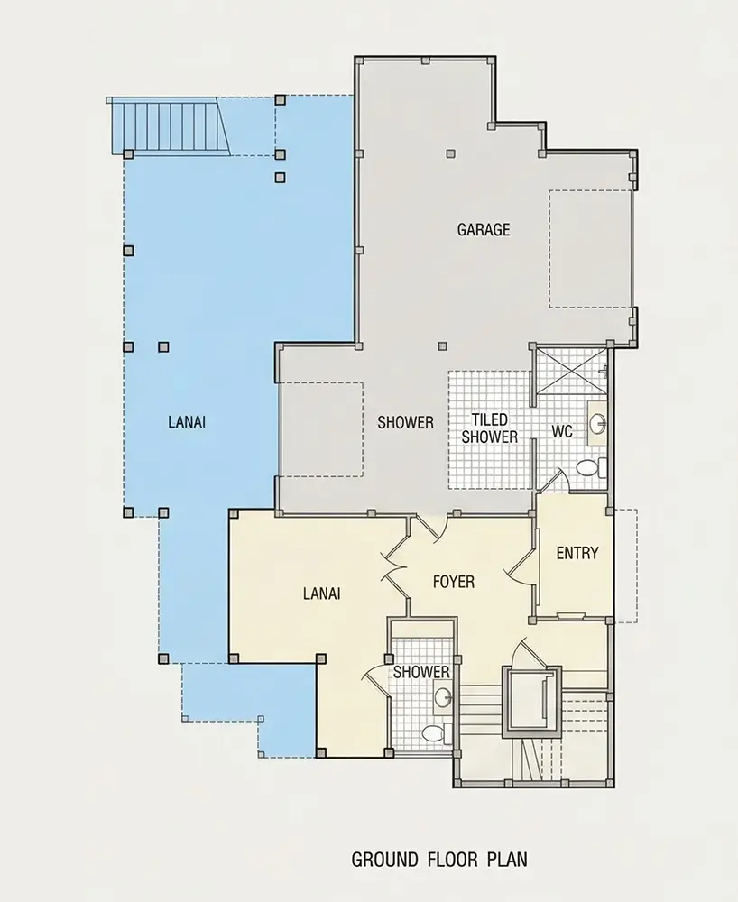 Rūsys 11 – Trijų aukštų namo projektas 213 m²: 4 Miegamieji, Darbo kambarys, 6 Vonios, Atvira virtuvė, Garažas — 89404R