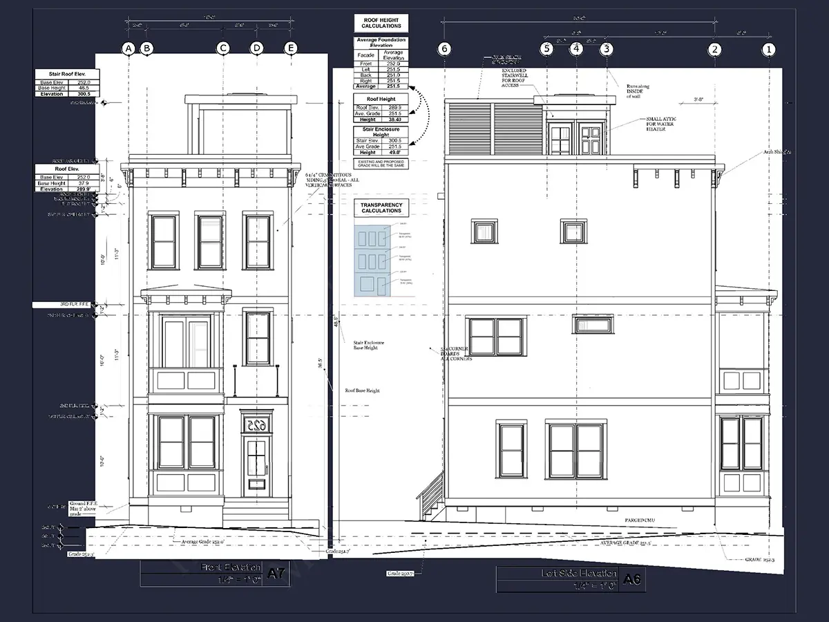 Fasadai 5 – Trijų aukštų namo projektas 158 m²: 3 Miegamieji, 3 Vonios, Atvira virtuvė, be Garažo — 46831R