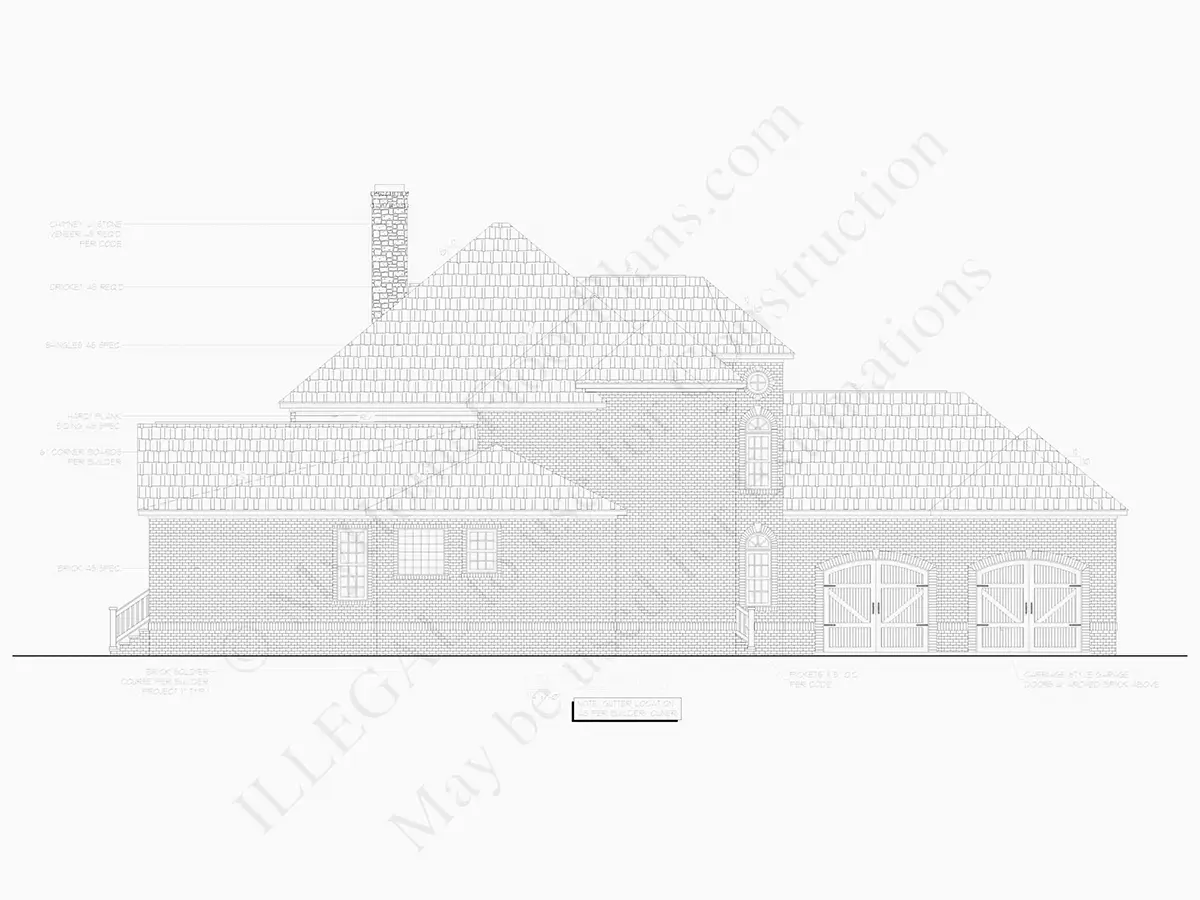 Fasadai 25 – Dviejų aukštų namo projektas 390 m²: 4 Miegamieji, Darbo kambarys, 5 Vonios, Atvira virtuvė, Garažas — 20933R