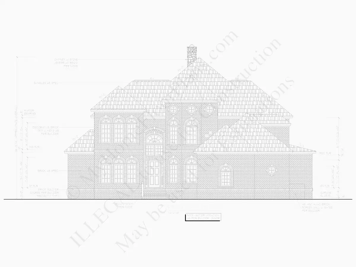 Fasadai 27 – Dviejų aukštų namo projektas 390 m²: 4 Miegamieji, Darbo kambarys, 5 Vonios, Atvira virtuvė, Garažas — 20933R