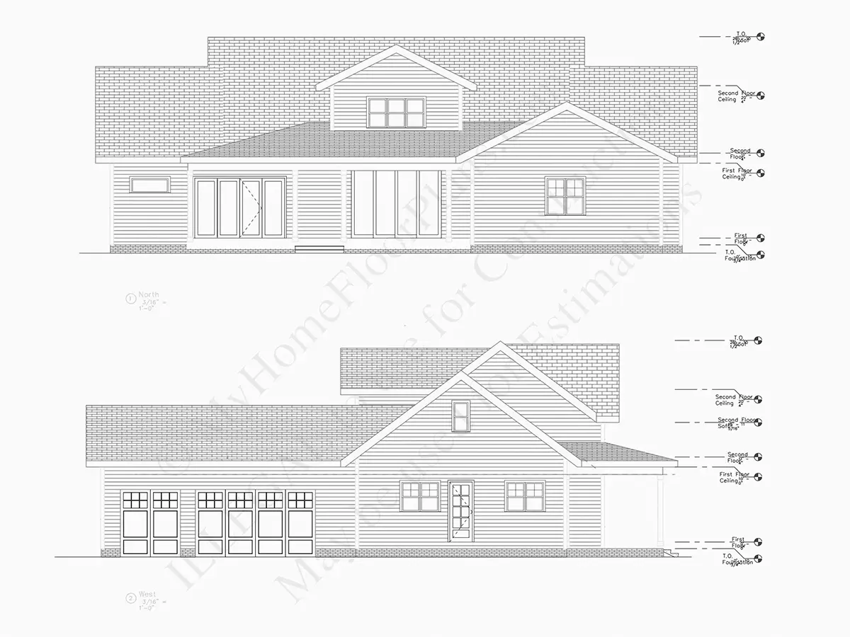 Fasadai 20 – Namo projektas su mansarda 341 m²: 4 Miegamieji, Darbo kambarys, 5 Vonios, Atvira virtuvė, Garažas — 11321R