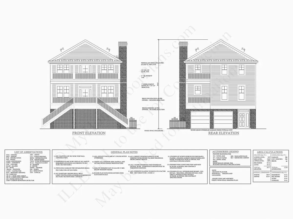 Fasadai 7 – Trijų aukštų namo projektas 360 m²: 6 Miegamieji, 6 Vonios, Atvira virtuvė, Garažas — 57962R