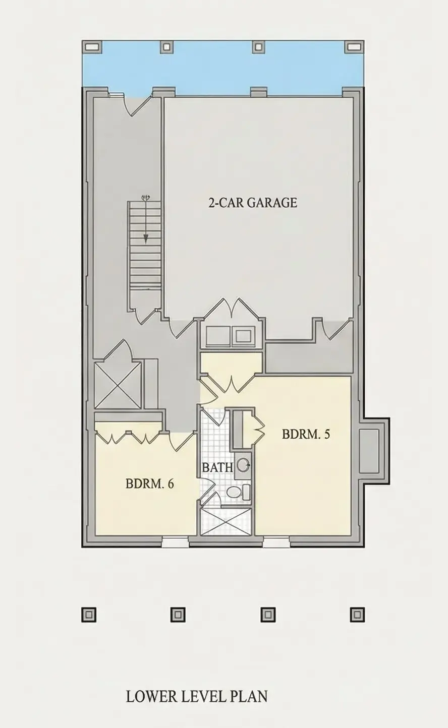 Rūsys 10 – Trijų aukštų namo projektas 360 m²: 6 Miegamieji, 6 Vonios, Atvira virtuvė, Garažas — 57962R