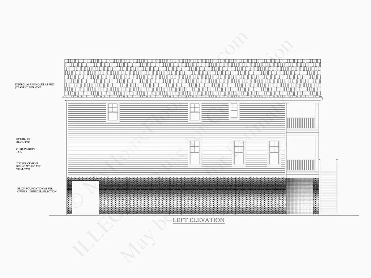 Fasadai 8 – Trijų aukštų namo projektas 360 m²: 6 Miegamieji, 6 Vonios, Atvira virtuvė, Garažas — 57962R