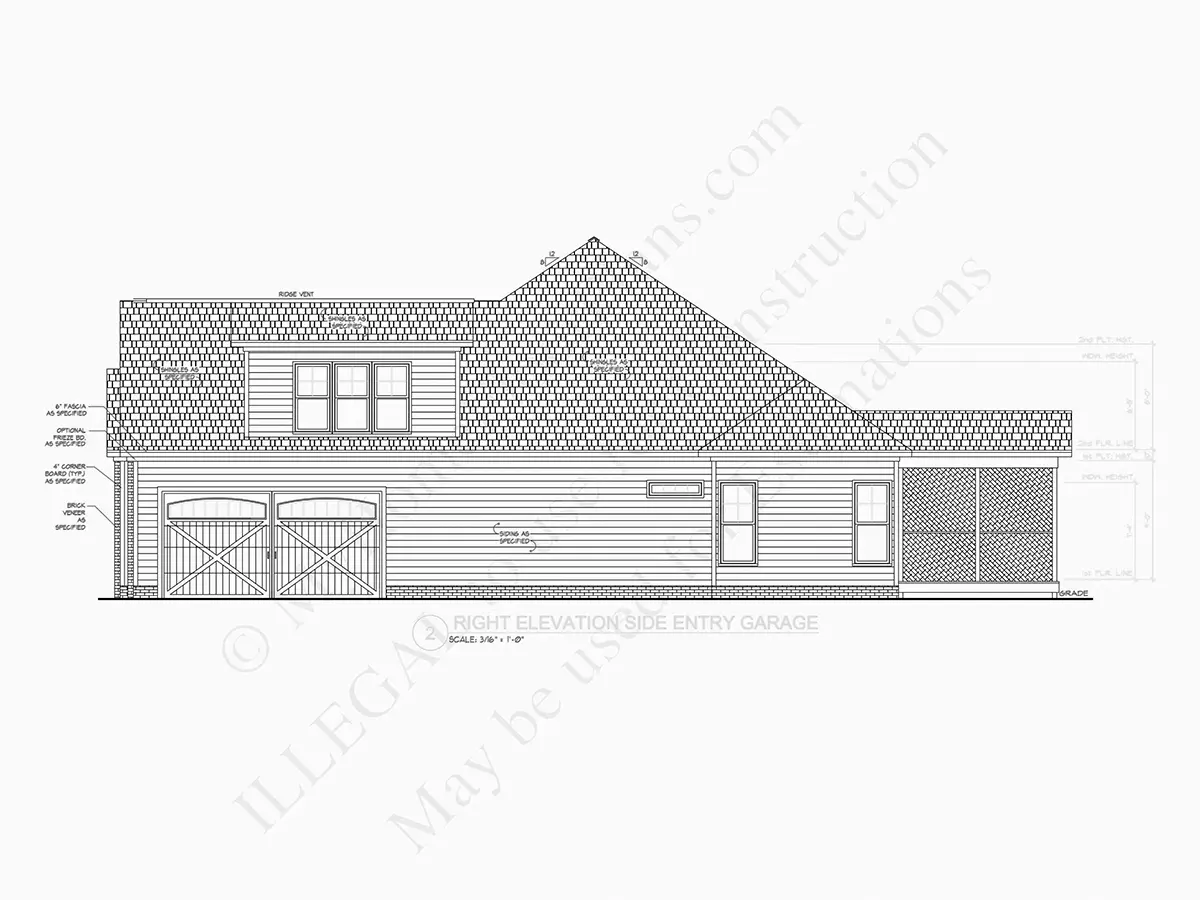 Fasadai 13 – Namo projektas su mansarda 263 m²: 3 Miegamieji, 3 Vonios, Atvira virtuvė, Garažas — 85125R