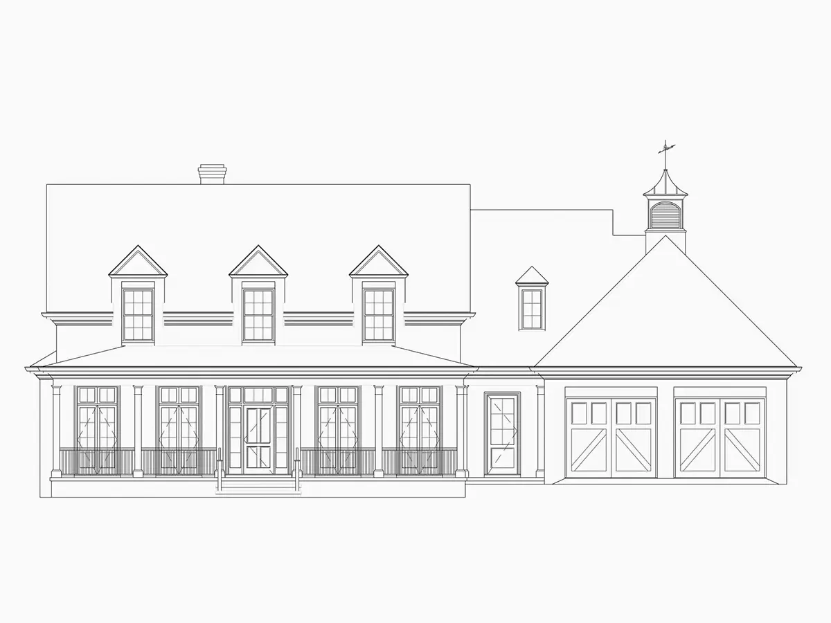 Fasadai 7 – Dviejų aukštų namo projektas 565 m²: 6 Miegamieji, 7 Vonios, Garažas — 25088R