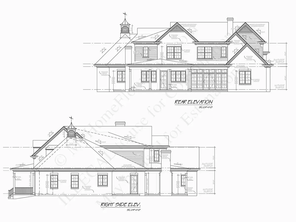 Fasadai 9 – Dviejų aukštų namo projektas 565 m²: 6 Miegamieji, 7 Vonios, Garažas — 25088R