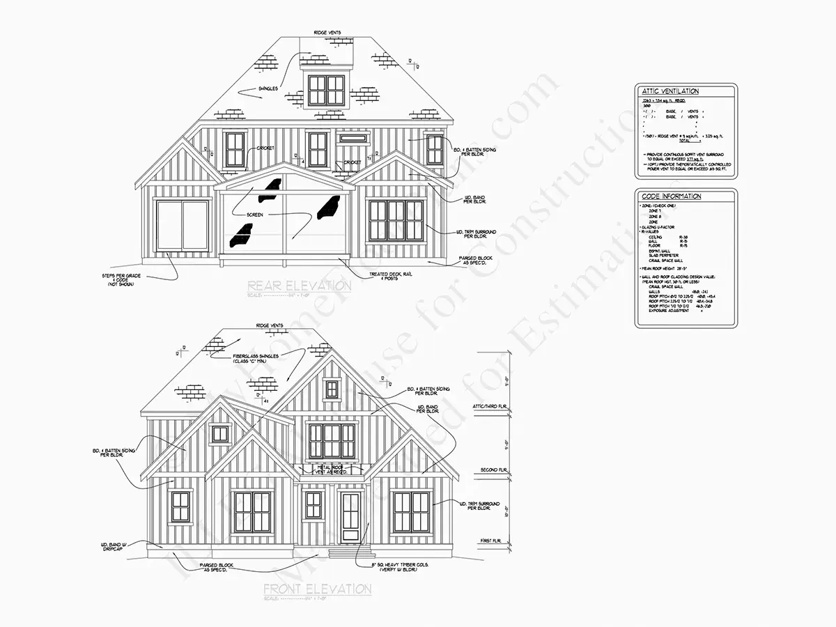 Fasadai 7 – Dviejų aukštų namo projektas 292 m²: 4 Miegamieji, 4 Vonios, Atvira virtuvė, Garažas — 77487R