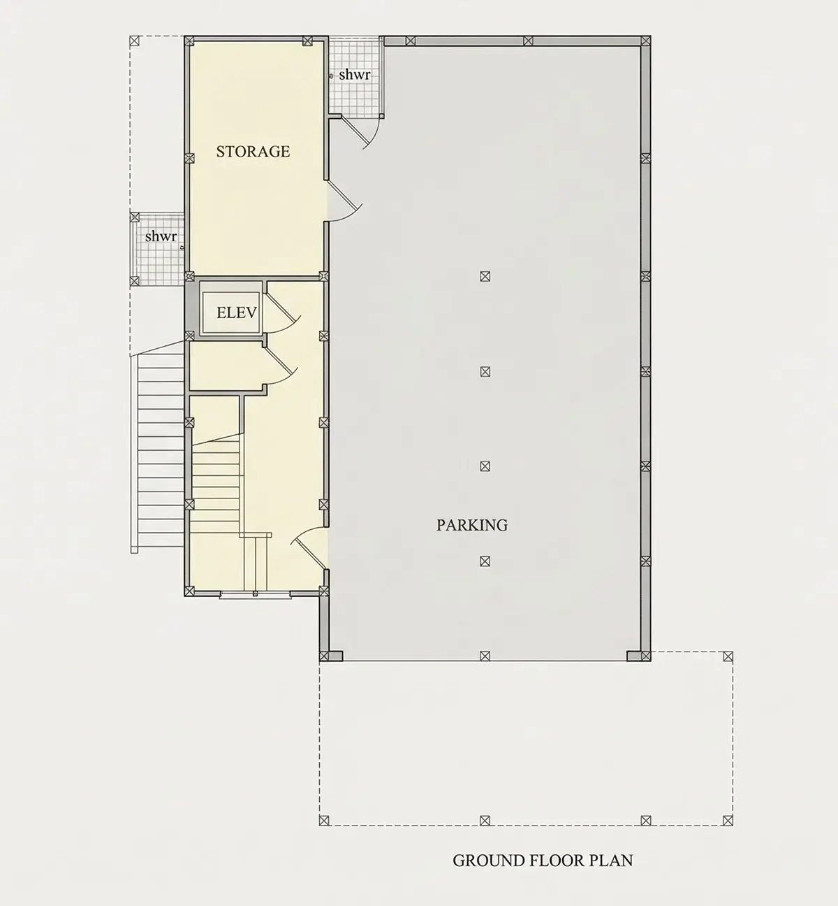 Rūsys 7 – Trijų aukštų namo projektas 567 m²: 6 Miegamieji, Darbo kambarys, 4 Vonios, Atvira virtuvė, Garažas — 55440R