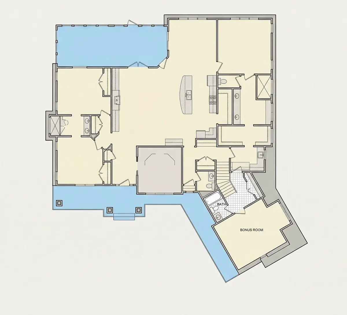 Antras Aukštas 26 – Namo projektas su mansarda 351 m²: 3 Miegamieji, Darbo kambarys, 4 Vonios, Atvira virtuvė, Garažas — 29718R