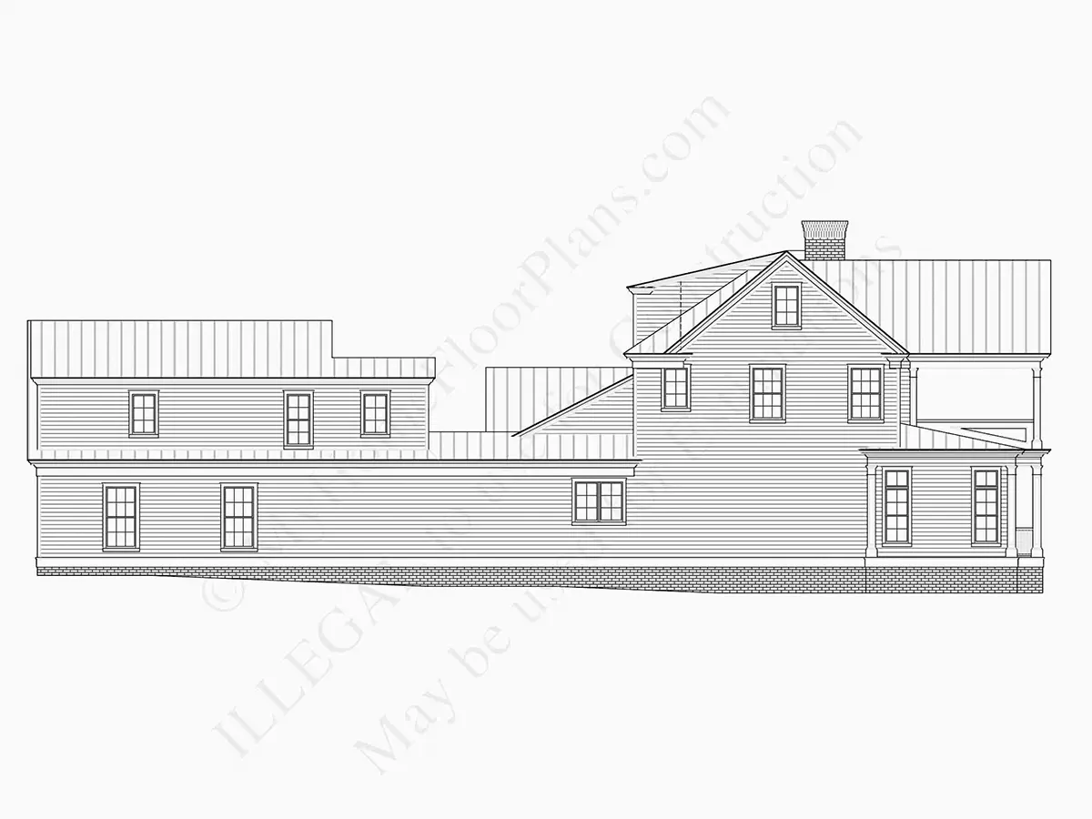 Fasadai 6 – Dviejų aukštų namo projektas 466 m²: 4 Miegamieji, Darbo kambarys, 6 Vonios, Atvira virtuvė, Garažas — 10656R