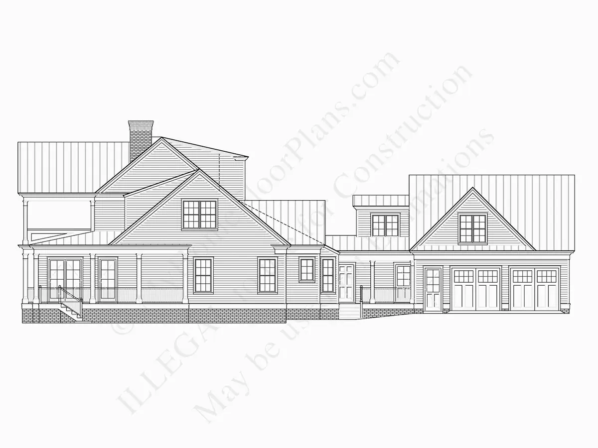 Fasadai 8 – Dviejų aukštų namo projektas 466 m²: 4 Miegamieji, Darbo kambarys, 6 Vonios, Atvira virtuvė, Garažas — 10656R