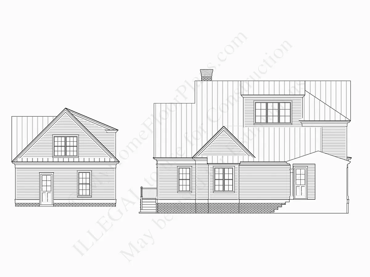 Fasadai 7 – Dviejų aukštų namo projektas 466 m²: 4 Miegamieji, Darbo kambarys, 6 Vonios, Atvira virtuvė, Garažas — 10656R