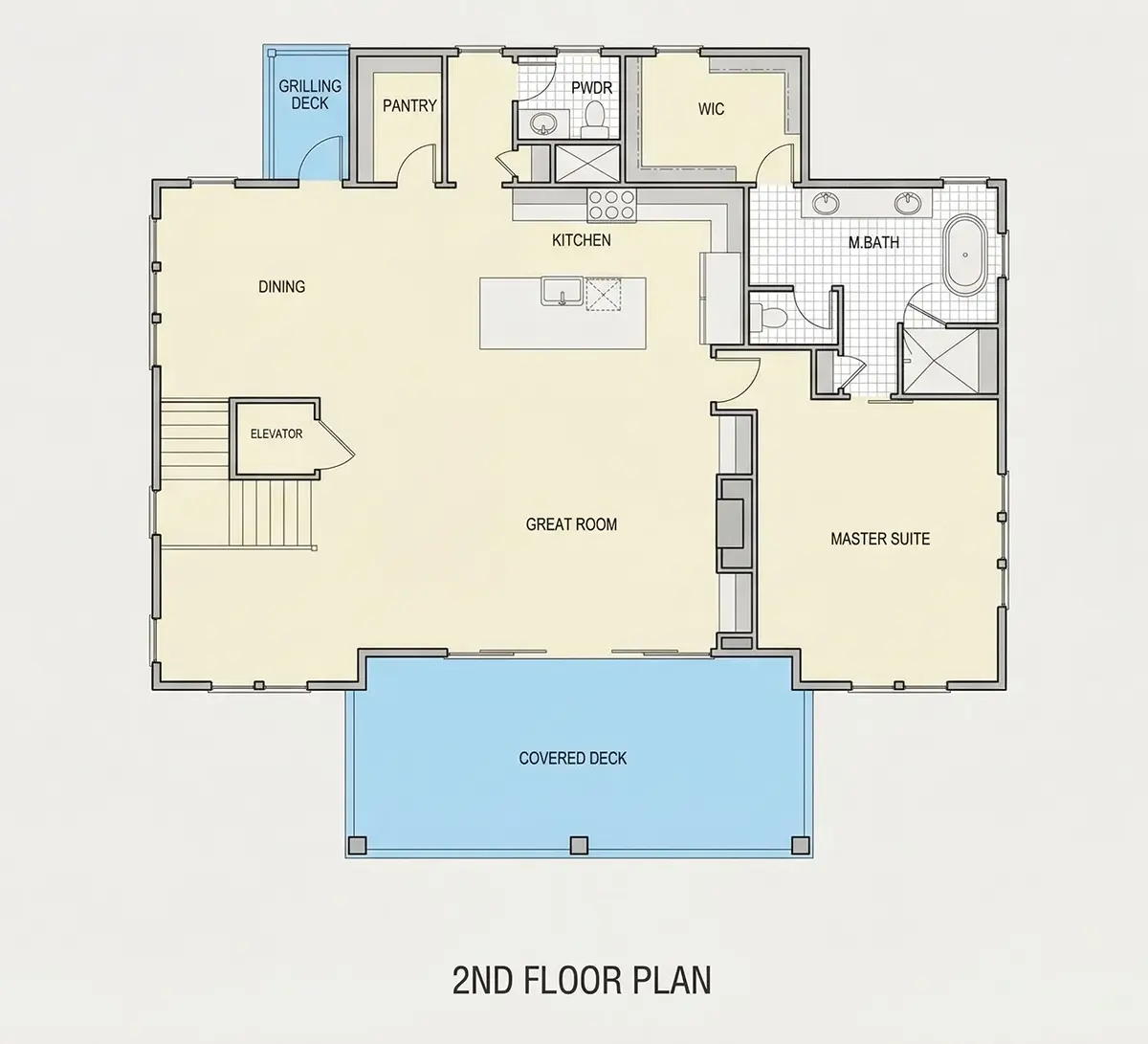 Antras Aukštas 11 – Trijų aukštų namo projektas 322 m²: 5 Miegamieji, 4 Vonios, Atvira virtuvė, Garažas — 63179R