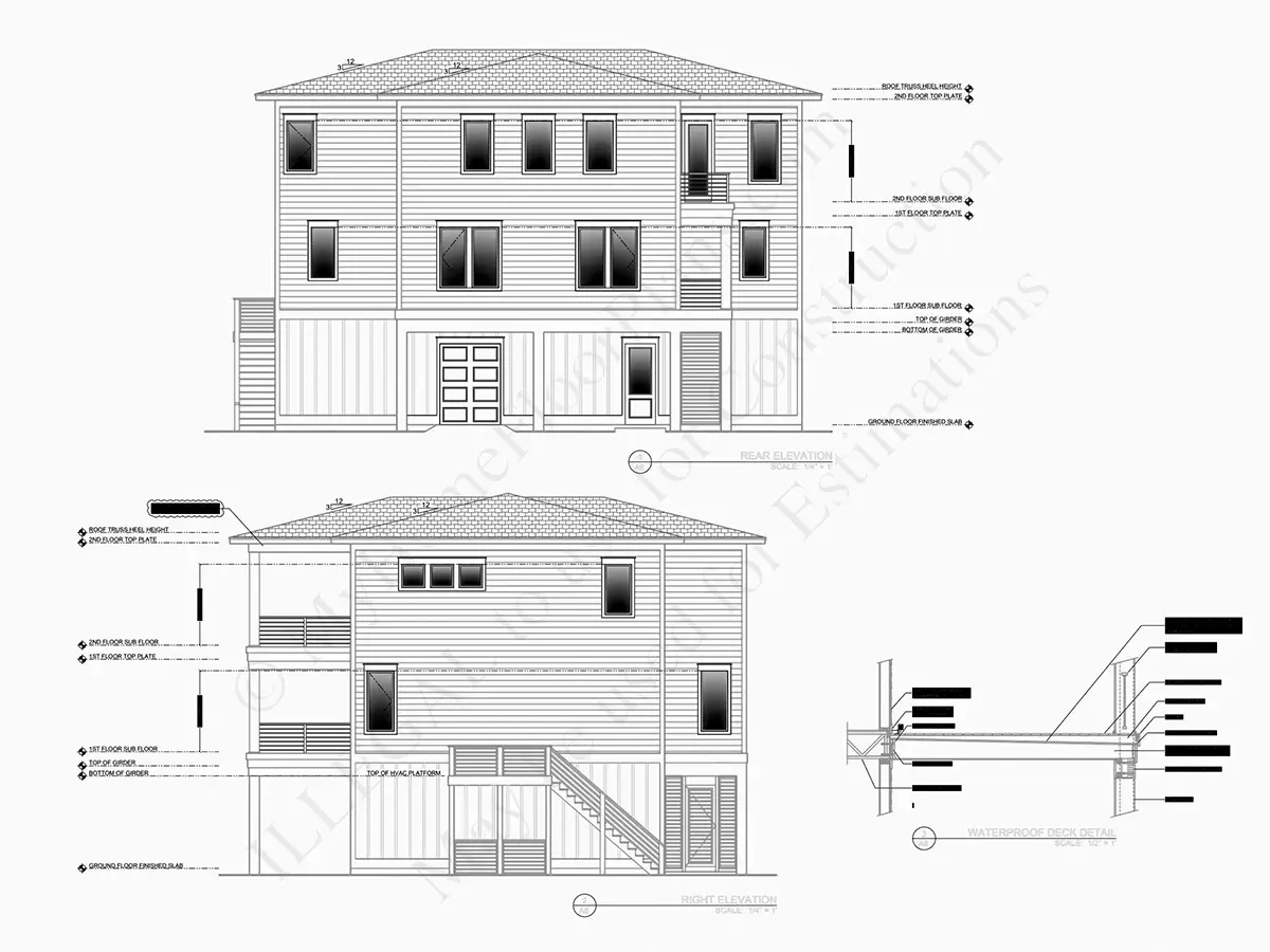 Fasadai 8 – Trijų aukštų namo projektas 322 m²: 5 Miegamieji, 4 Vonios, Atvira virtuvė, Garažas — 63179R
