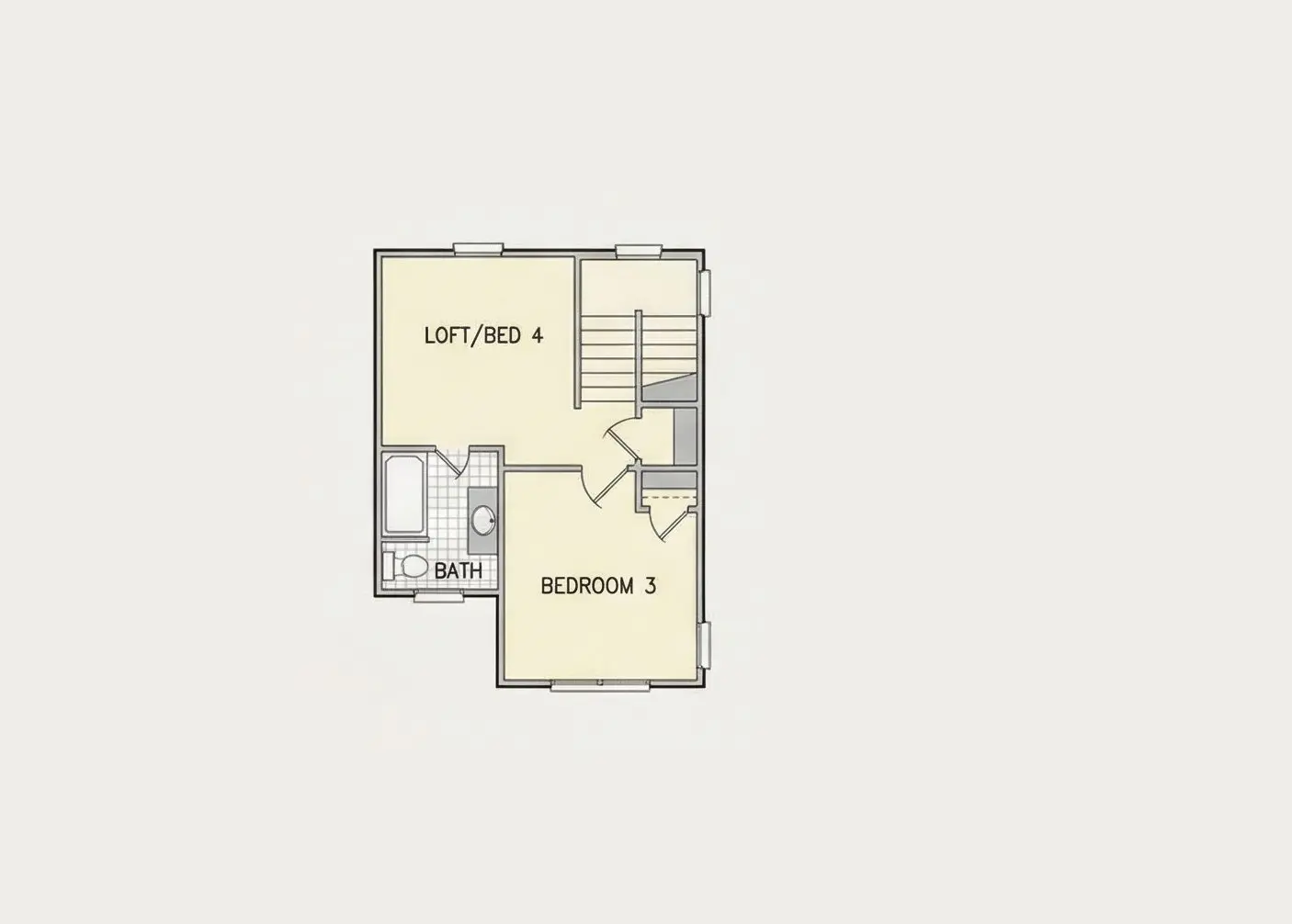 Antras Aukštas 23 – Dviejų aukštų namo projektas 158 m²: 4 Miegamieji, Darbo kambarys, 4 Vonios, Atvira virtuvė, Garažas — 78159R