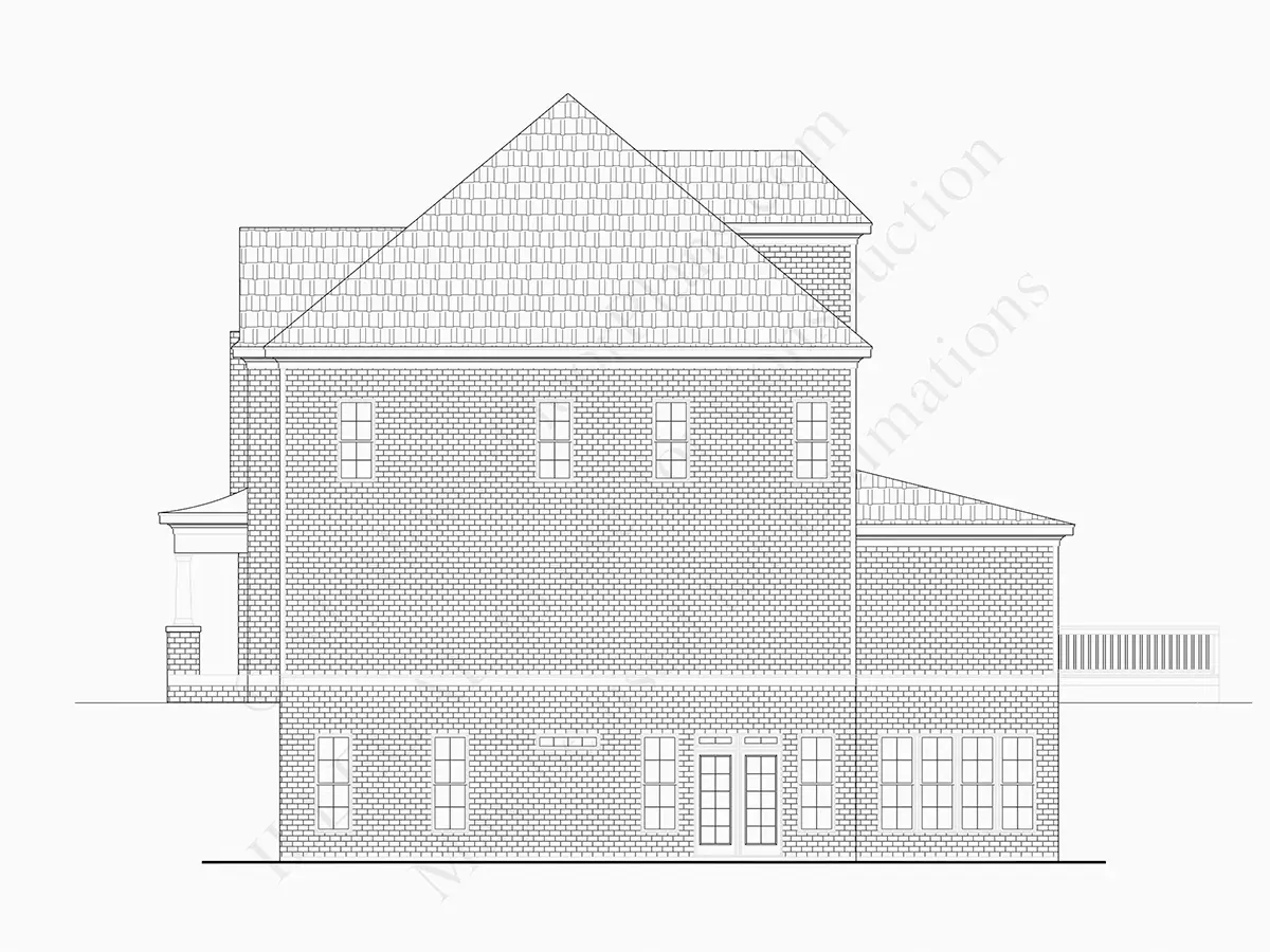Fasadai 28 – Dviejų aukštų namo projektas 234 m²: 4 Miegamieji, Darbo kambarys, 3 Vonios, Atvira virtuvė, Garažas — 20216R