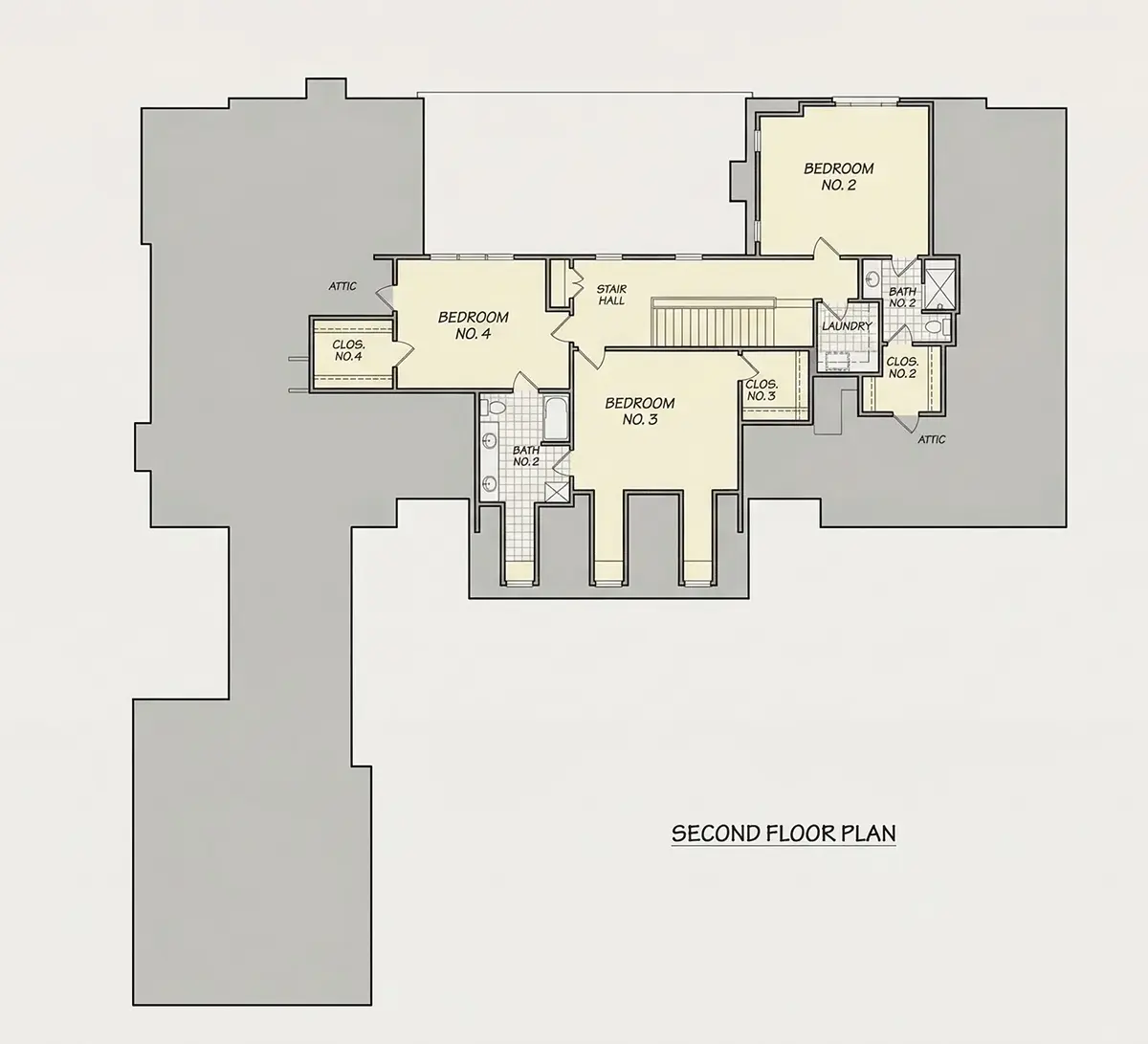 Antras Aukštas 11 – Namo projektas su mansarda + rūsiu 456 m²: 4 Miegamieji, 6 Vonios, Atvira virtuvė, Garažas — 81789R