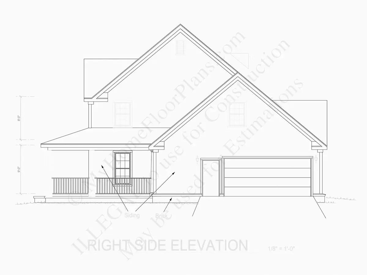 Fasadai 6 – Dviejų aukštų namo projektas 184 m²: 3 Miegamieji, Darbo kambarys, 4 Vonios, Atvira virtuvė, Garažas — 71974R