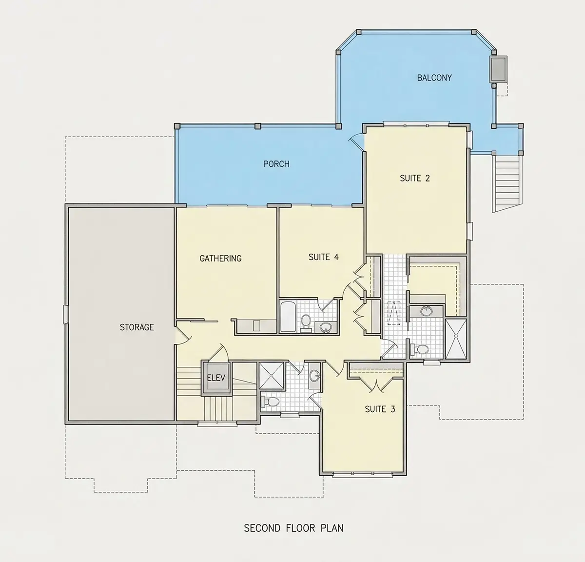Antras Aukštas 10 – Trijų aukštų namo projektas 392 m², 4 Miegamieji — 81508R