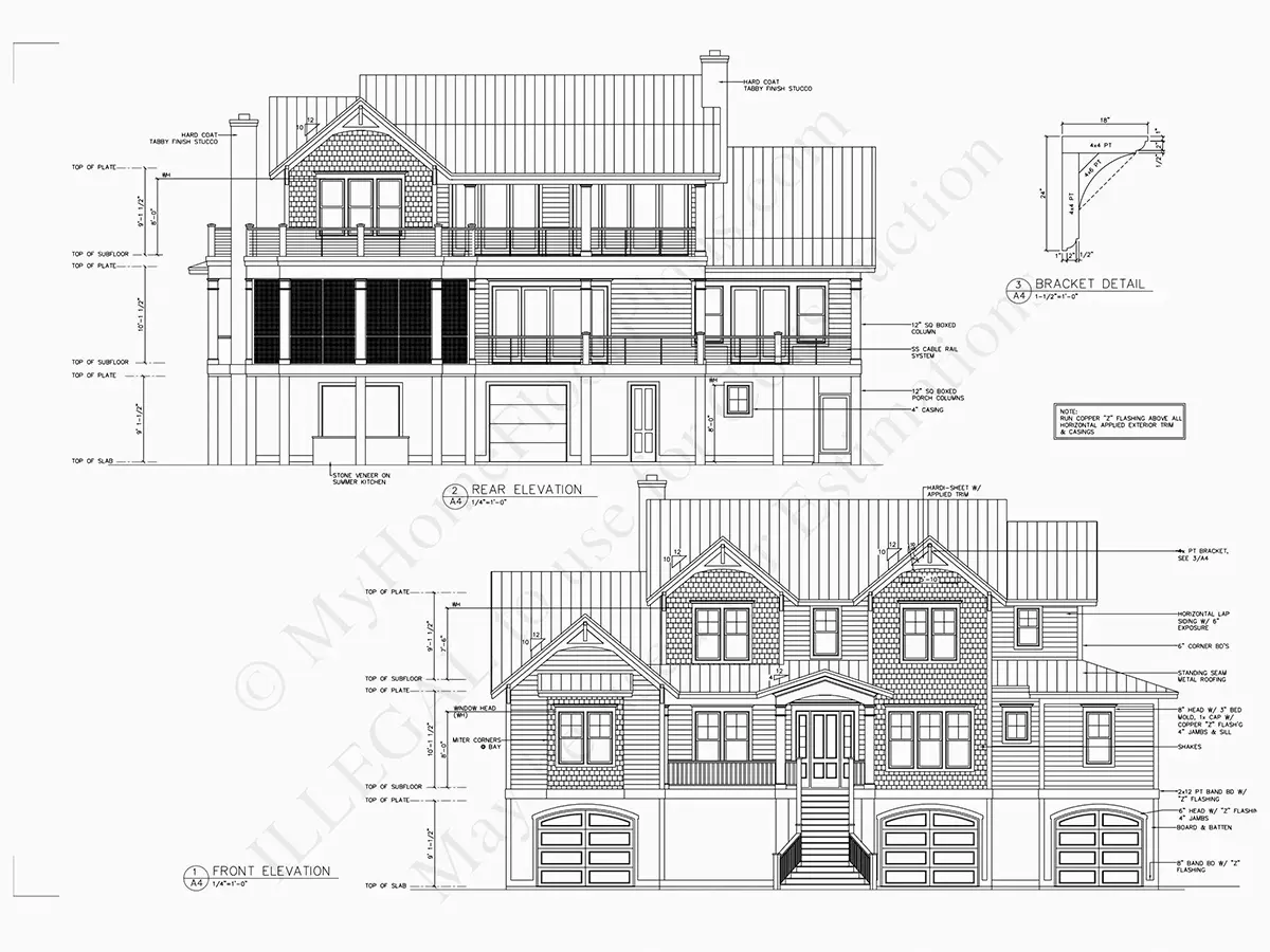 Fasadai 7 – Trijų aukštų namo projektas 392 m², 4 Miegamieji — 81508R