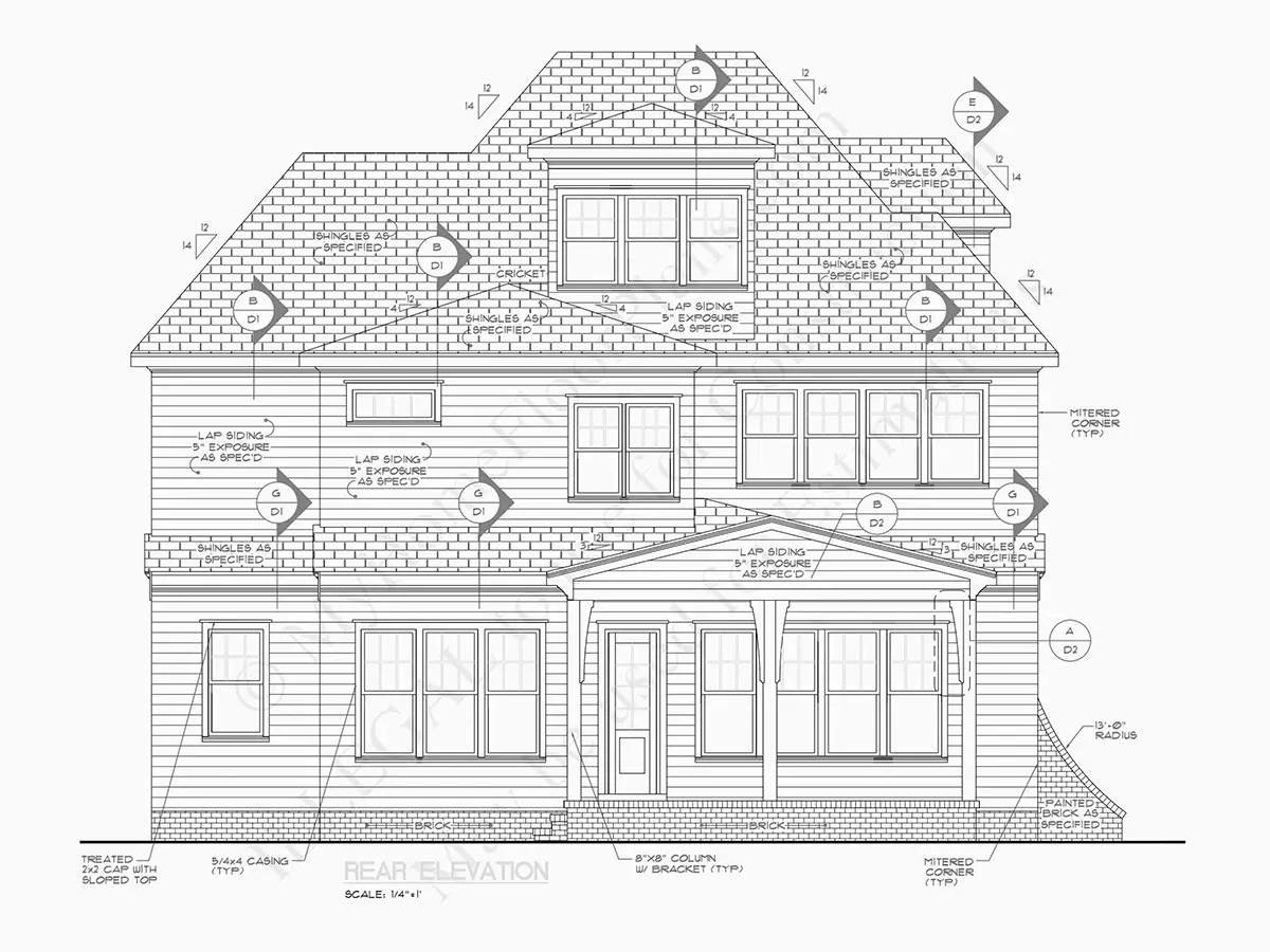 Fasadai 19 – Dviejų aukštų namo projektas 409 m², 5 Miegamieji — 30387R