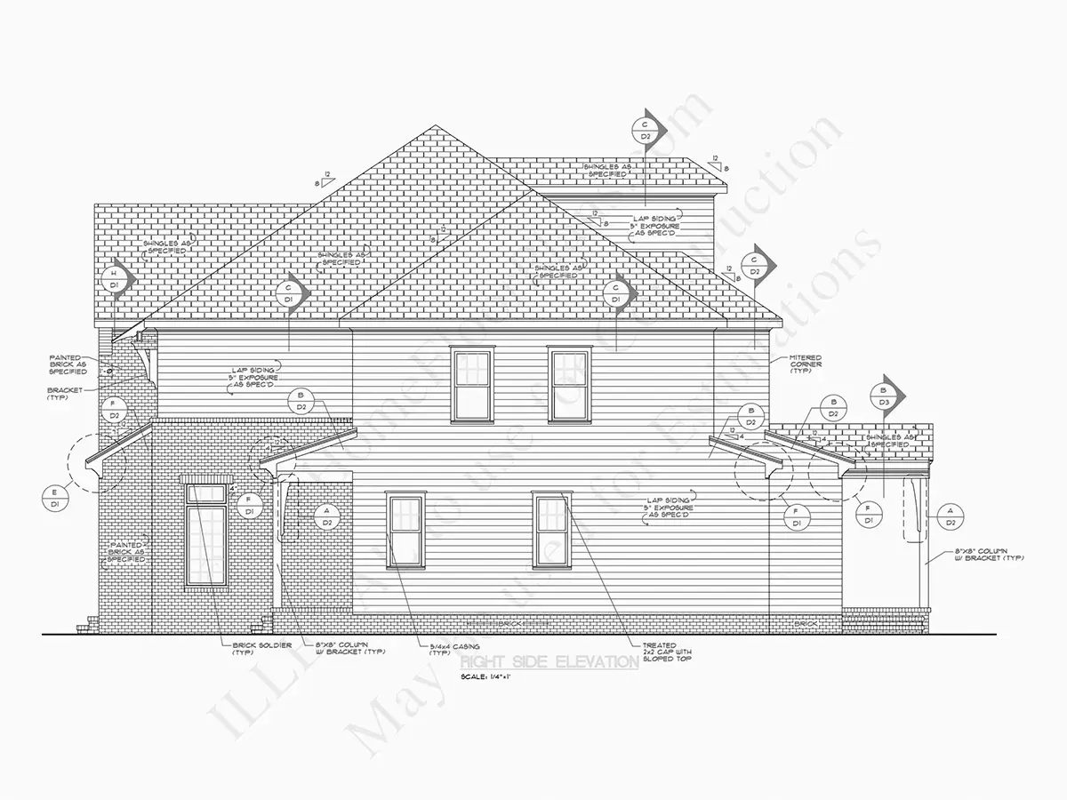 Fasadai 18 – Dviejų aukštų namo projektas 409 m², 5 Miegamieji — 30387R