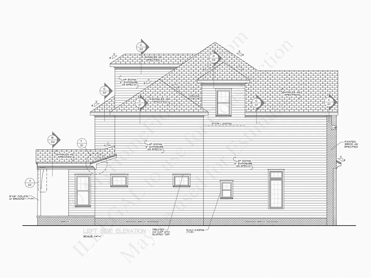 Fasadai 20 – Dviejų aukštų namo projektas 409 m², 5 Miegamieji — 30387R