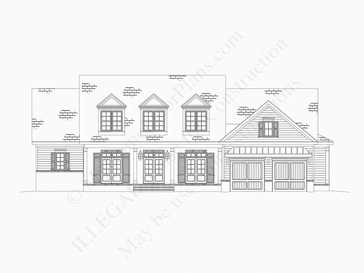 Fasadai 7 – Namo projektas su mansarda 329 m², 4 Miegamieji — 45616R