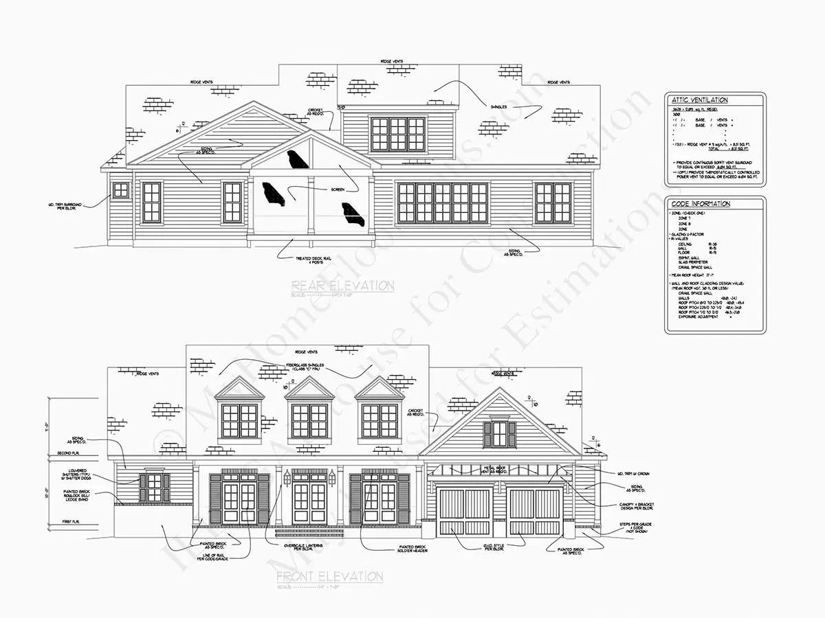 Fasadai 8 – Namo projektas su mansarda 329 m², 4 Miegamieji — 45616R