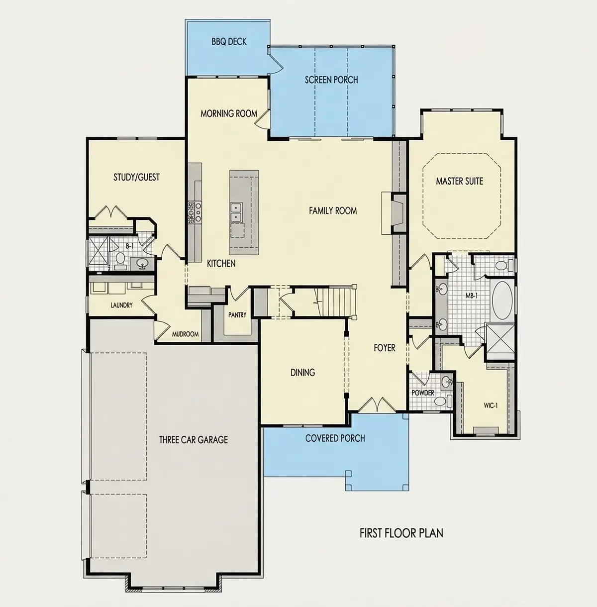 Pirmas Aukštas 24 – Namo projektas su mansarda 363 m², 5 Miegamieji — 64220R