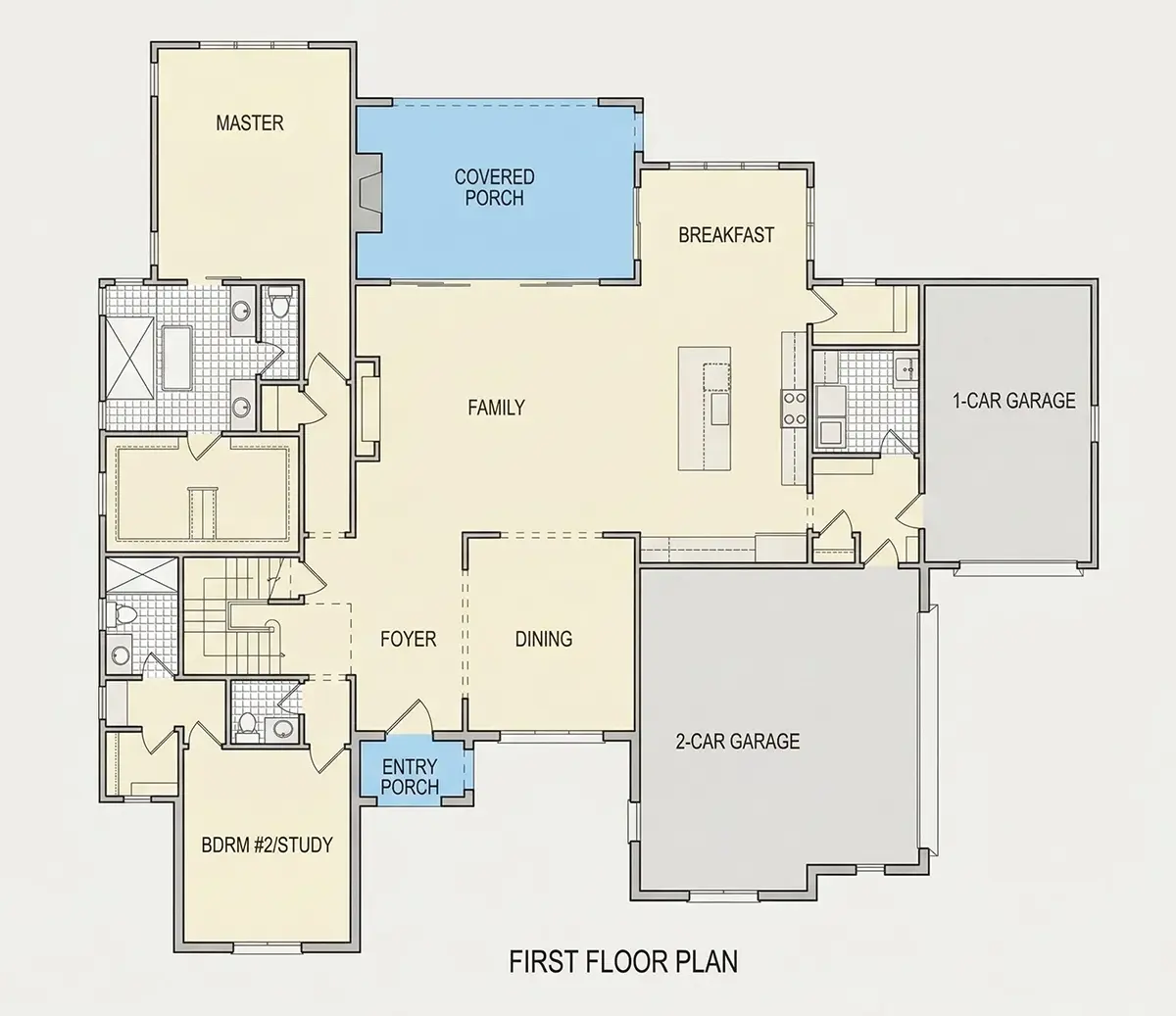Pirmas Aukštas 12 – Dviejų aukštų namo projektas 375 m², 4 Miegamieji — 32038R