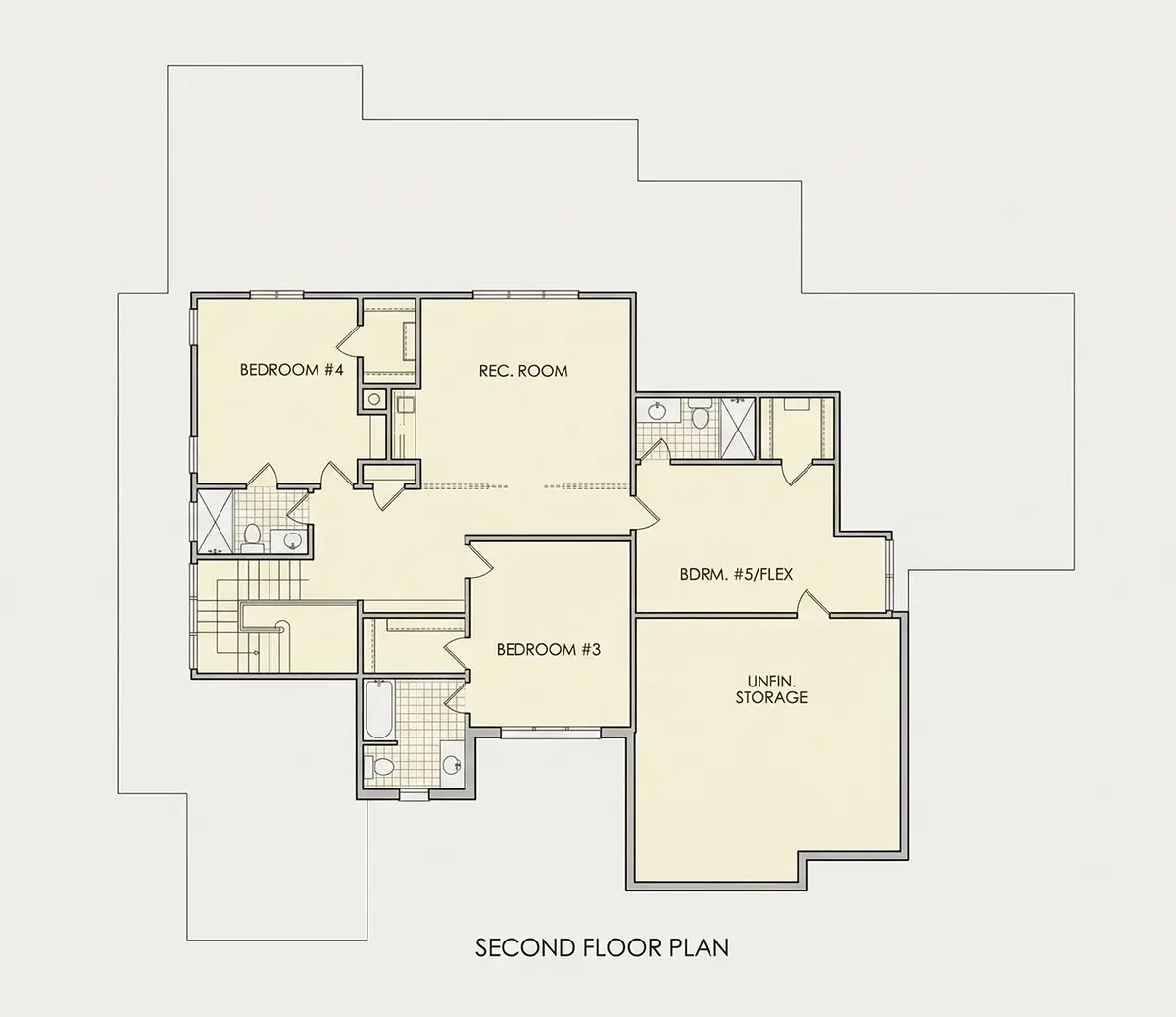 Antras Aukštas 13 – Dviejų aukštų namo projektas 375 m², 4 Miegamieji — 32038R