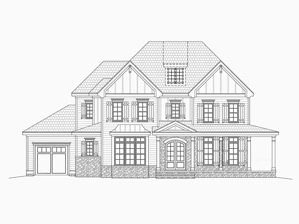 Fasadai 11 – Dviejų aukštų namo projektas 454 m², 5 Miegamieji — 78053R