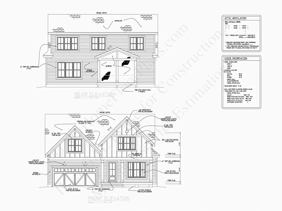 Fasadai 5 – Dviejų aukštų namo projektas 223 m², 4 Miegamieji — 46774R
