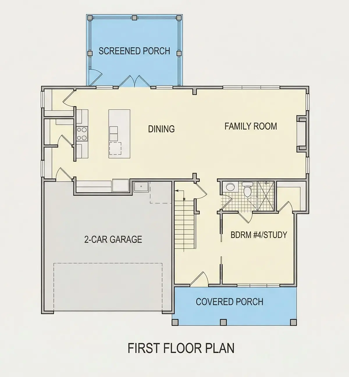 Pirmas Aukštas 8 – Dviejų aukštų namo projektas 223 m², 4 Miegamieji — 46774R