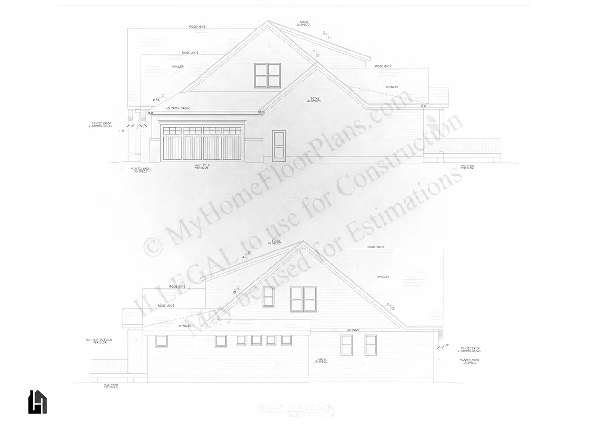 Fasadai 12 – Dviejų aukštų namo projektas 343 m², 4 Miegamieji — 63741R