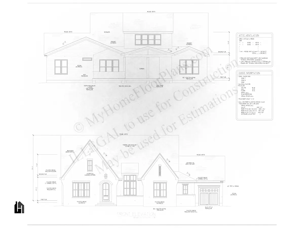 Fasadai 11 – Dviejų aukštų namo projektas 343 m², 4 Miegamieji — 63741R